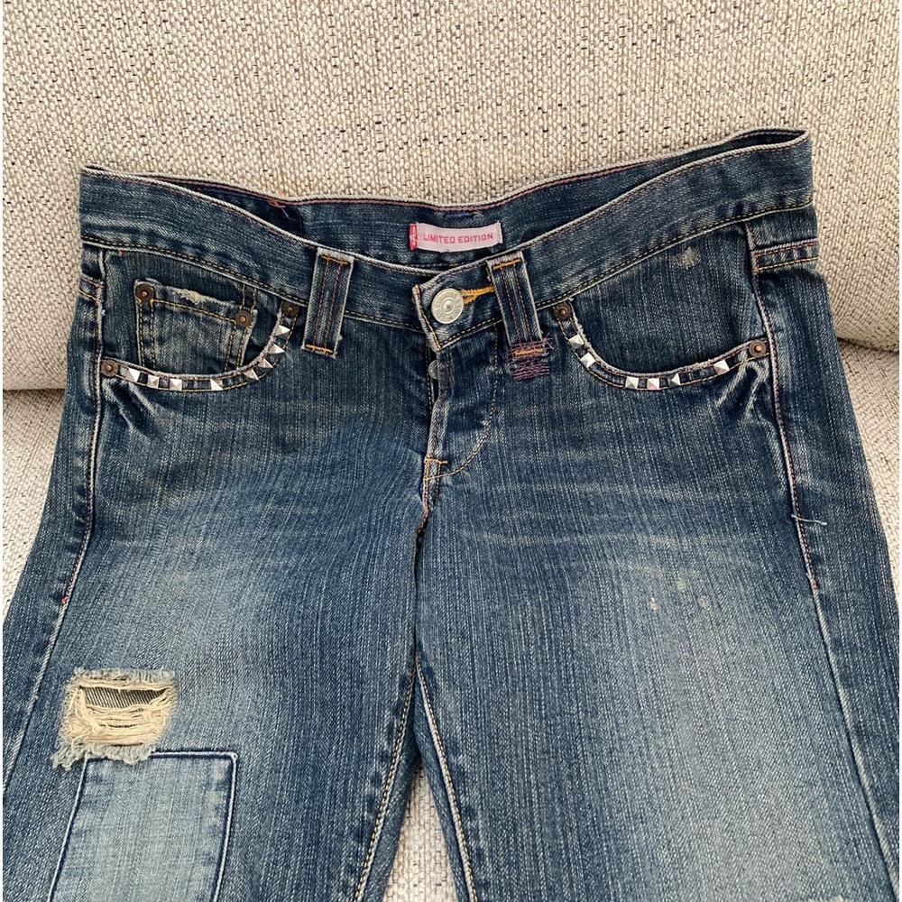 Levi’s Y2K Limited Edition Distressed Low-Rise Bootcut Jeans Size 3 - Picture 5 of 6
